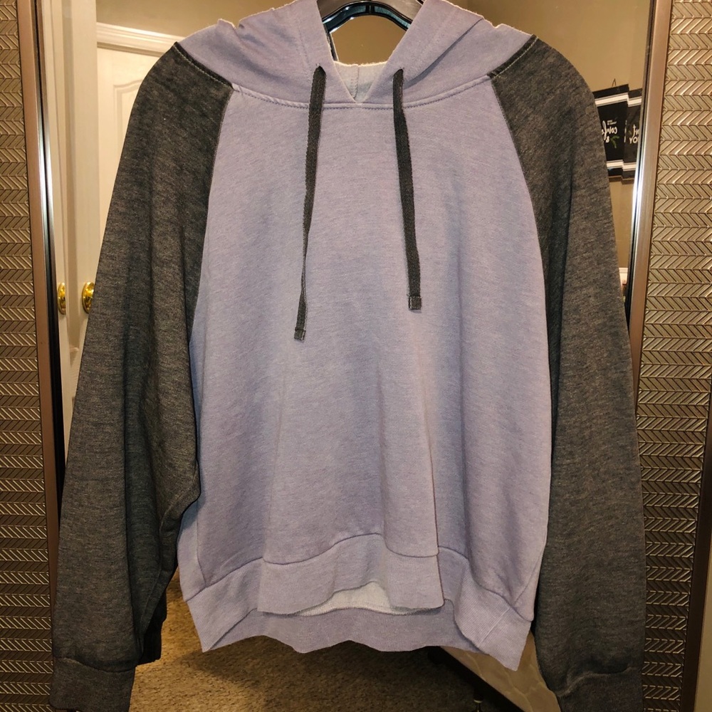 Blue and gray hoodie